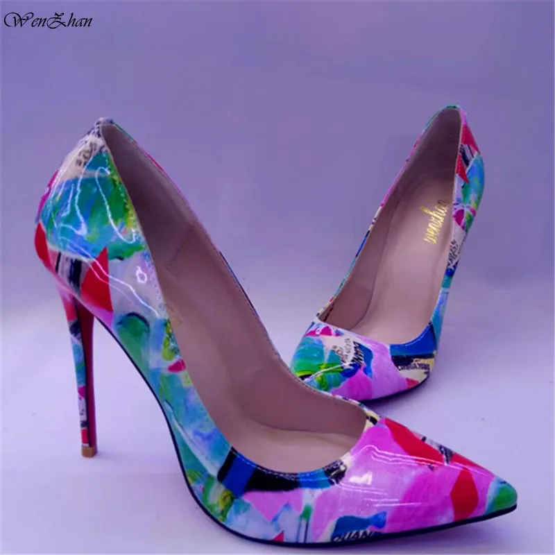 

Latest Female Fashion Pumps Party High Heels Shoes Women Slip On Soft Pointed Toe wenzhan woman casual shoes 7cm 10cm 12cm 86-9