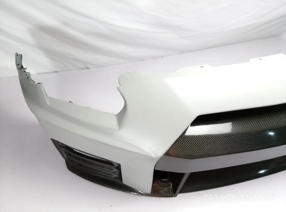 Автомобиль-Стайлинг для Nissan GTR R35 CBA DBA часть углеродного волокна Nismo Ver2 Стиль переднего бампера глянцевое волокно с отделкой из стекловолокна
