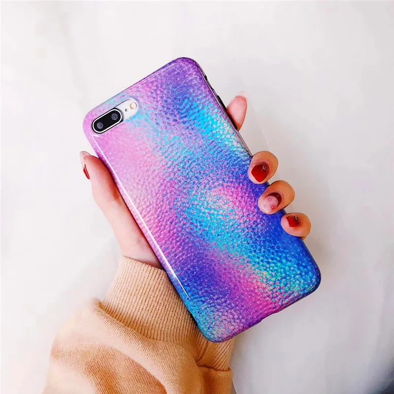 Мода Градиент лазерный Футляр фиолетового цвета для iphone X case 8 7 6 6s плюс | Мобильные