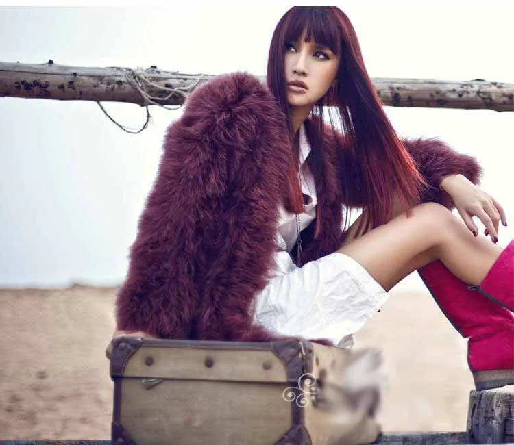 Женское пальто из натурального страуса длинное шерстяное меховое зимняя куртка