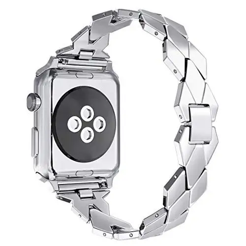 Серебристый Black rose золото Нержавеющая сталь ремешок для наручных часов Apple Watch серии 1/2/3, 42 мм, 38 мм, версия браслет ремешок для наручных часов iwatch серии 5 4 40 мм 44 мм - Цвет ремешка: Серебристый