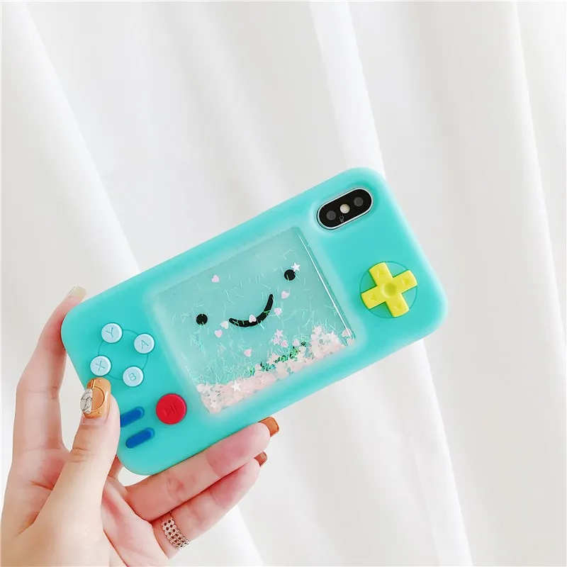 Чехол для Телефона iphone 6 7 8Plus X XS Max XR Gimfun Забавный мультяшный игровой чехол LiquidGlitter