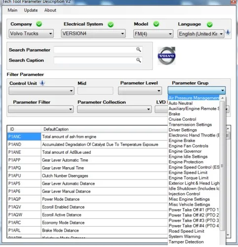 Tech Tool PTT Parameter Description V2 Multilanguage For volvo UNLOCK |