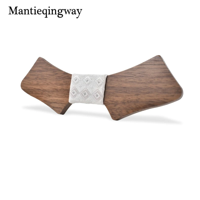 Mantieqingway геометрические деревянные галстуки бабочки для мужчин художественные 3D