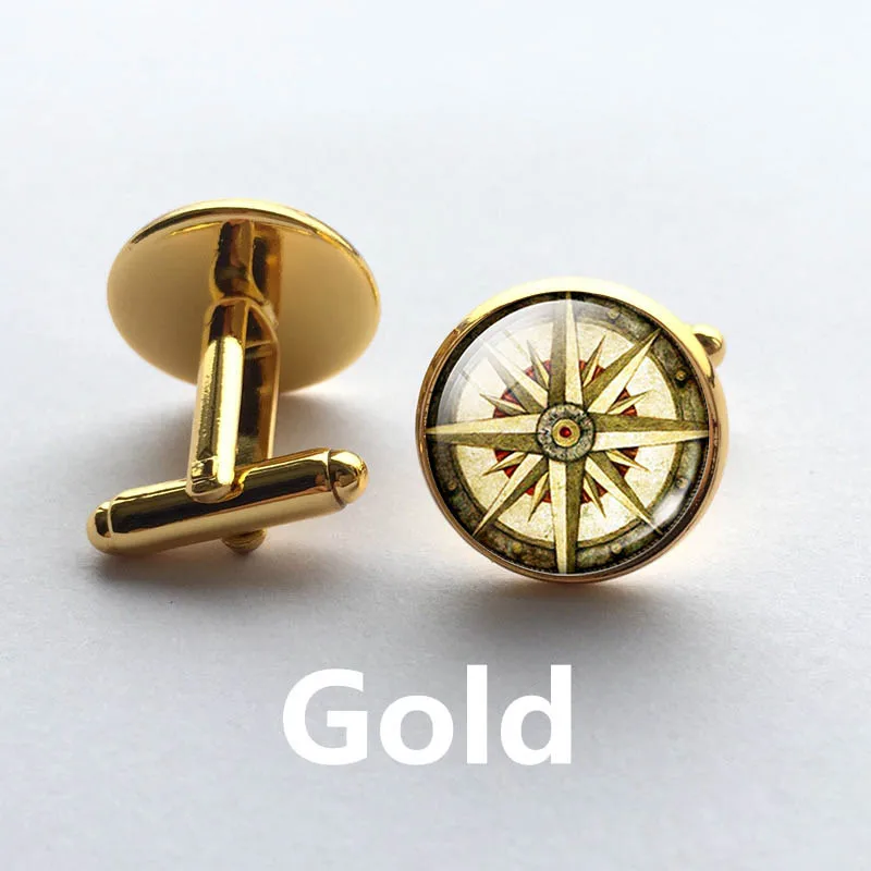 Оптовая и розничная продажа запонки для запонок с компасом в старом мире|cufflinks