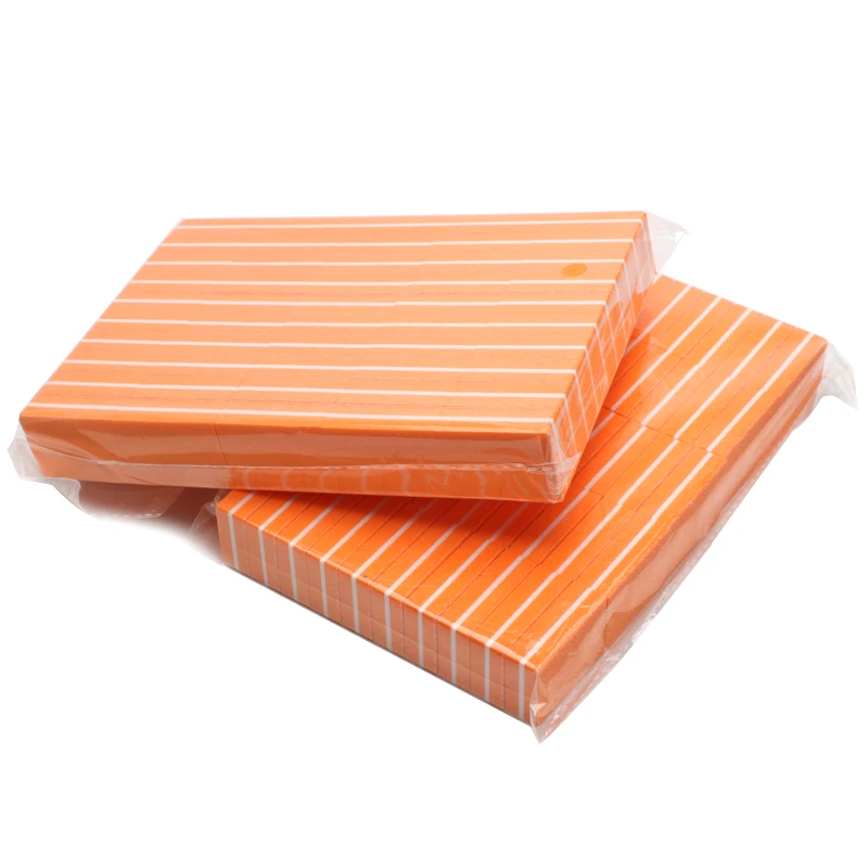 50 шт./лот мини пилка для ногтей с губкой одноразовый буфер оранжевая наждачная