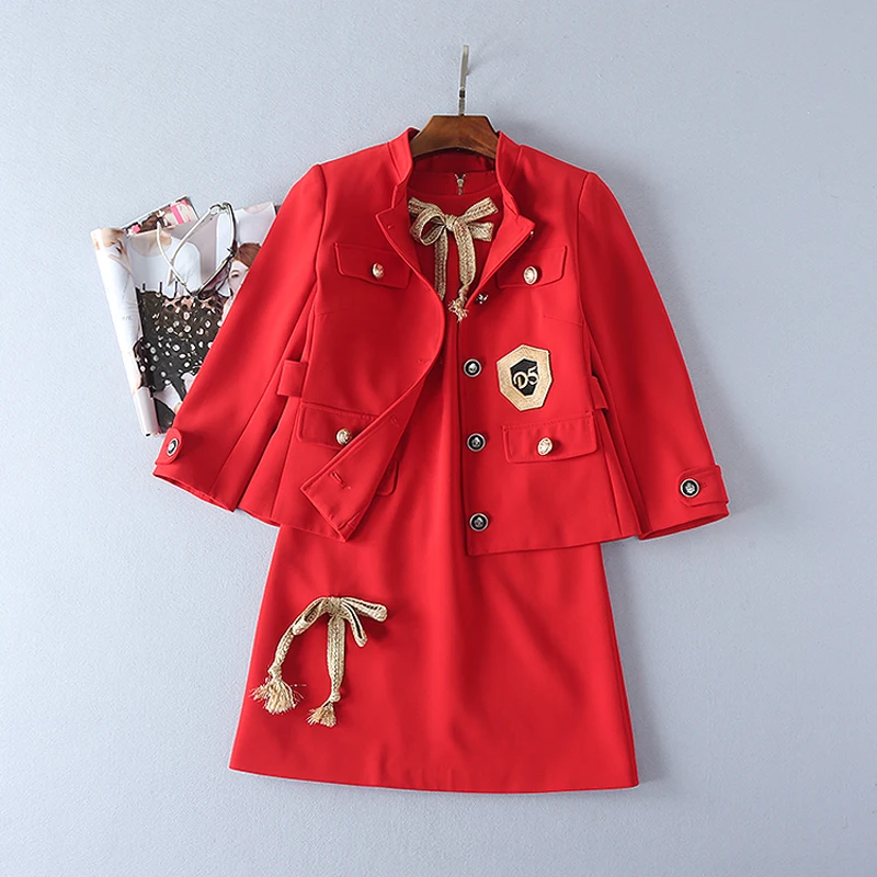 Высокое качество Новый 2017 Дизайнер взлетно посадочной полосы Костюм Установить