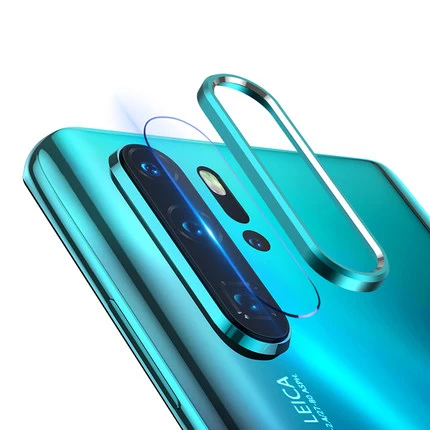 Green with Glass Для huawei P30 Pro защита для экрана камеры+ задняя защита объектива Кольцо чехол для huawei P20 Pro задняя 2 в 1 6D закаленное стекло - Цвет: Green with Glass