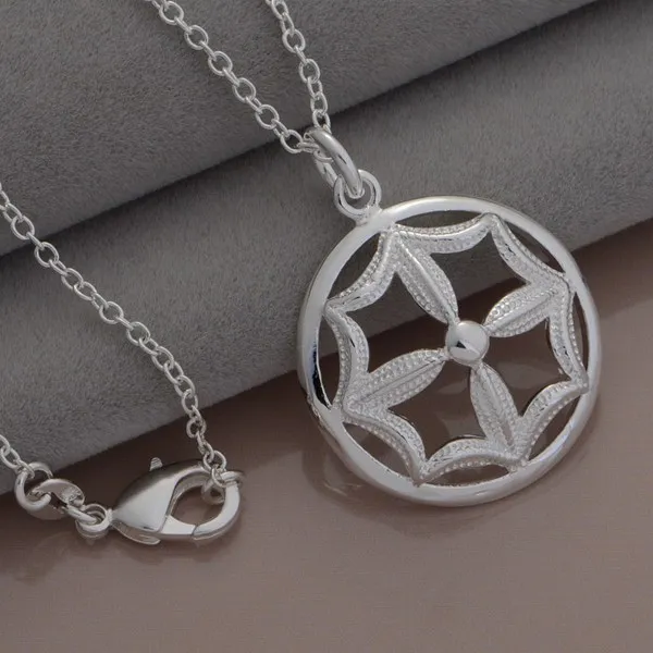 Silver-plated 925 sterling silver necklace Korean version of the high-end disk creative Yin US trade jewelry wholesale | Украшения и