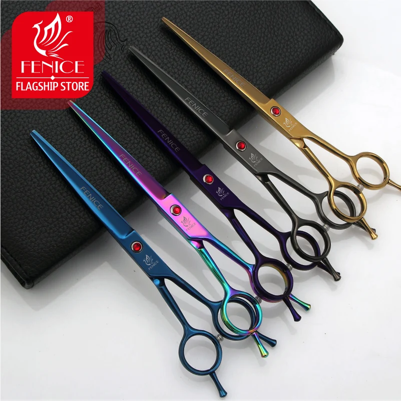 Профессиональные ножницы Fenice для ухода за питомцами 7 0 дюйма 5 цветов|scissor steel|scissor