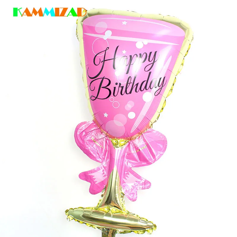 

Pink Color Birthday Accessories Balloons Girl's Wine Glass Decoration Globos Inflatable Hlium Kids Celebration Balloon Supplies