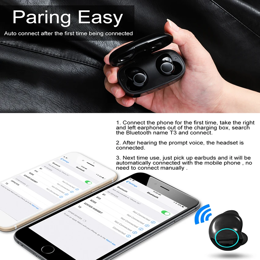 Askmeer T3 игровая bluetooth-гарнитура сенсорный Управление Беспроводной наушники