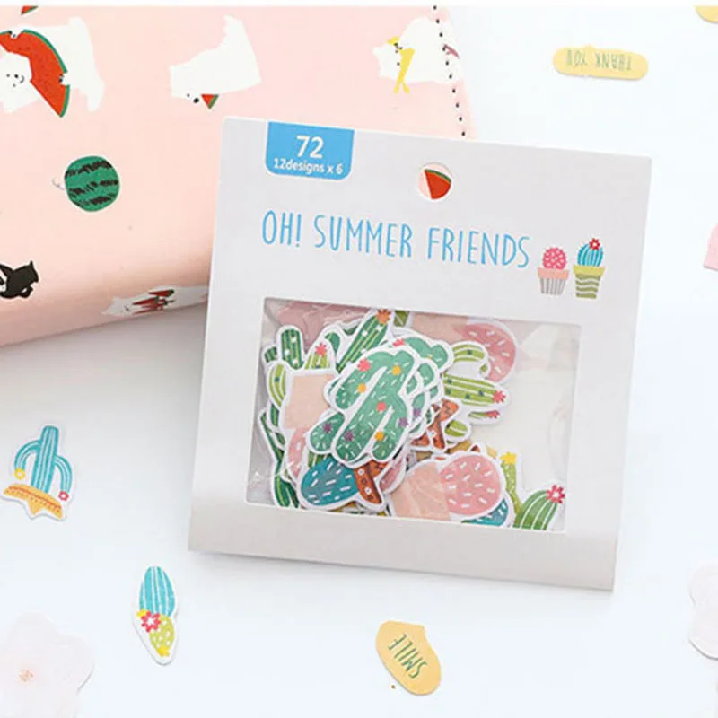 Kawaii DIY Наклейки С КАКТУСОМ милый фото дневник Фламинго украшения скрапбукинга