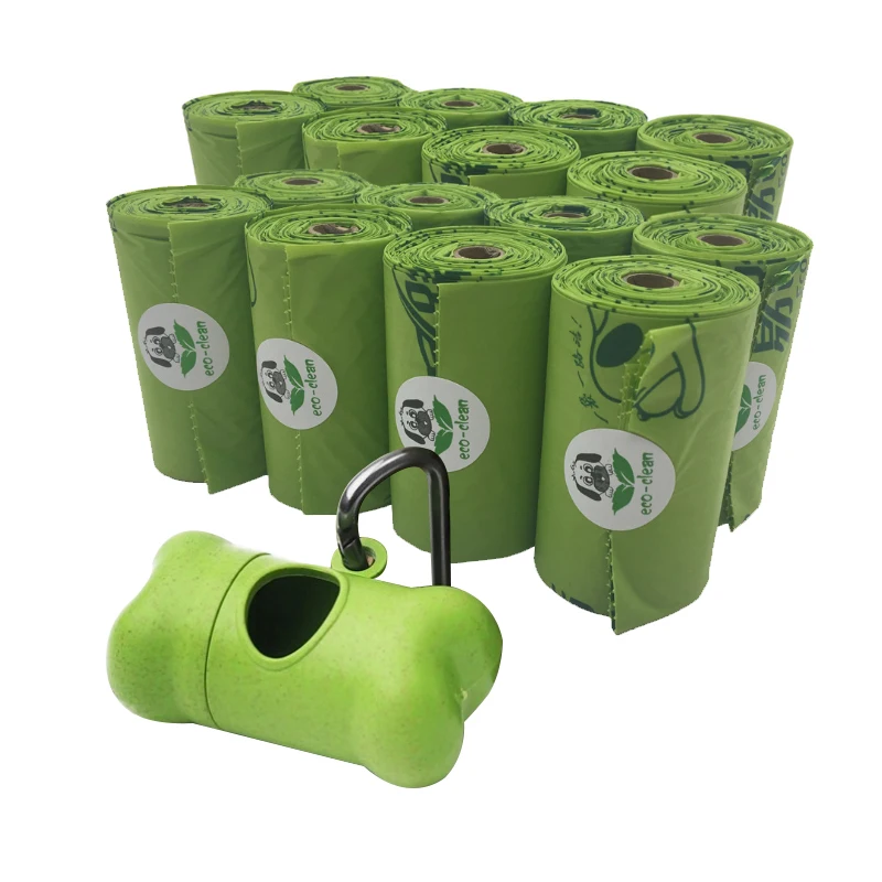 16 рулонов нулевые отходы Зеленый экологически чистый мешок для мусора собак