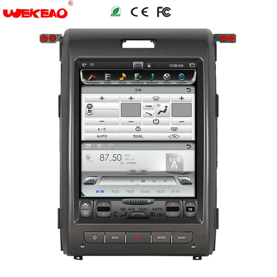 Wekeao Тесла Стиль 12 1 &quotАвто AM/FM стерео радио Android 6 0 DVD мультимедиа плеер для Ford F150