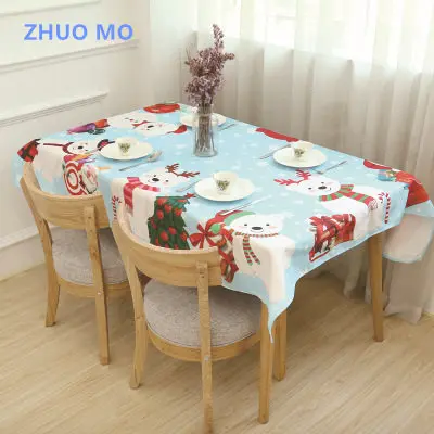 

2018 Christmas tree tablecloth Santa Claus elk snowman table cover for home decoration accessories party decoration table cloth