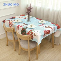 2018 christmas tree tablecloth santa claus elk snowman table cover for home decoration accessories party decoration table cloth
