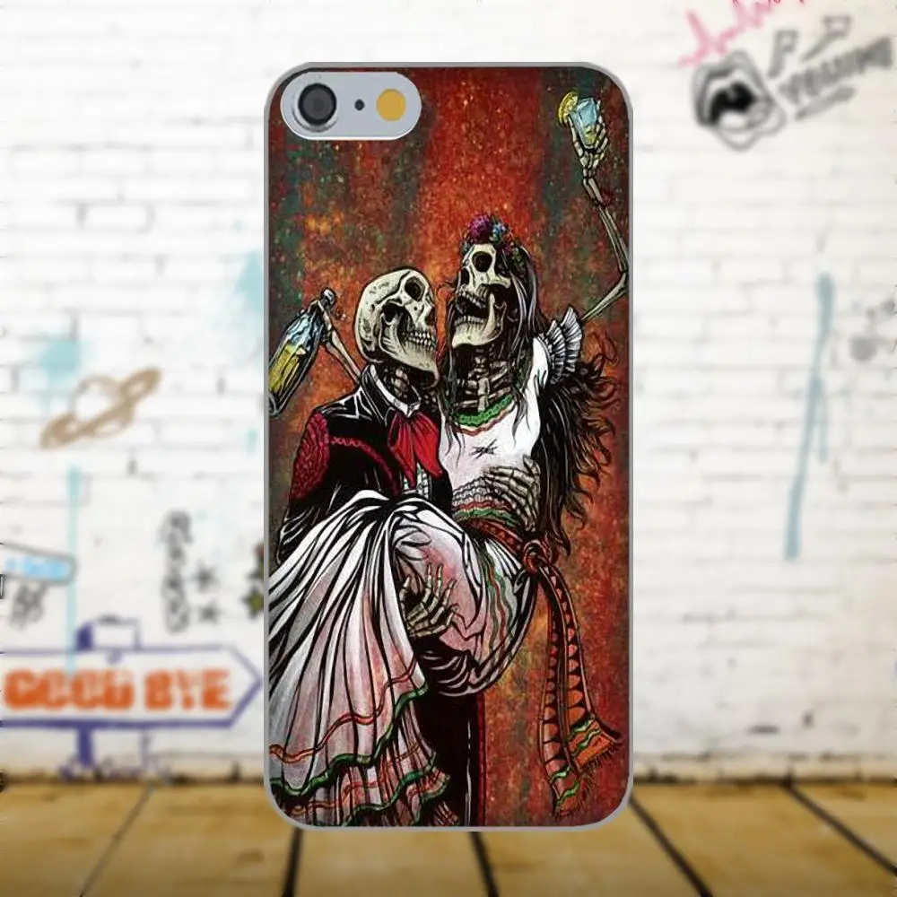 Тату-череп день мертвых девушек для Apple iPhone 4 4S 5 5C 5S SE 6 6S 7 8 Plus X LG G4 G5 G6 K4 K7 K8 K10 |