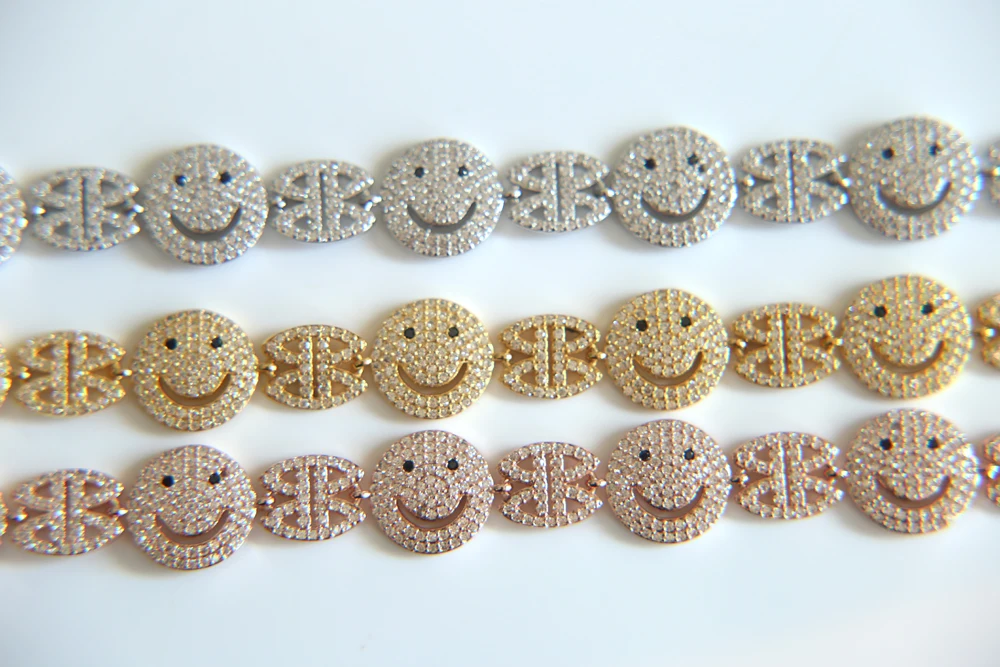 2018 newest Smile Face Lucky Women Charm Bracelet Gold-color Adjustable Length Chain Bracelets for Women Party Wedding Jewelry