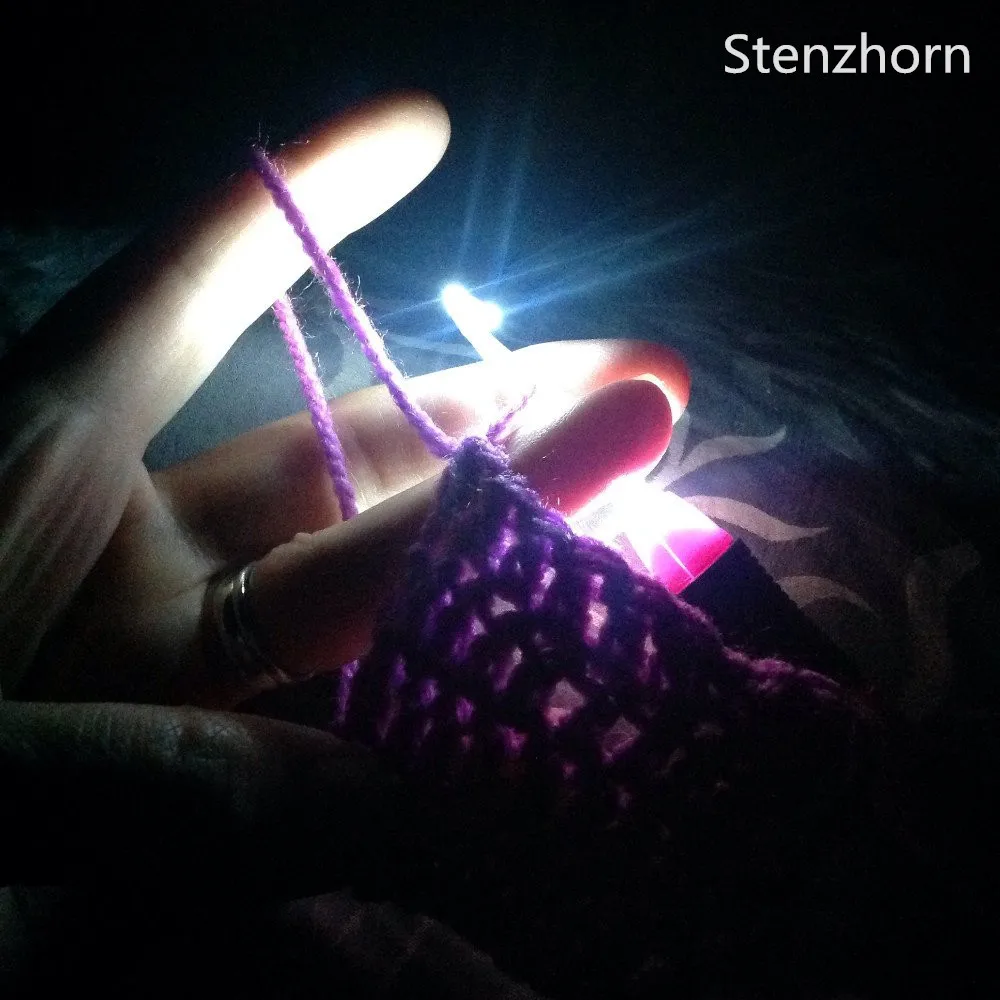 Вязальный крючок 9 шт./компл. светодиодная пластиковая ручка вязальные спицы