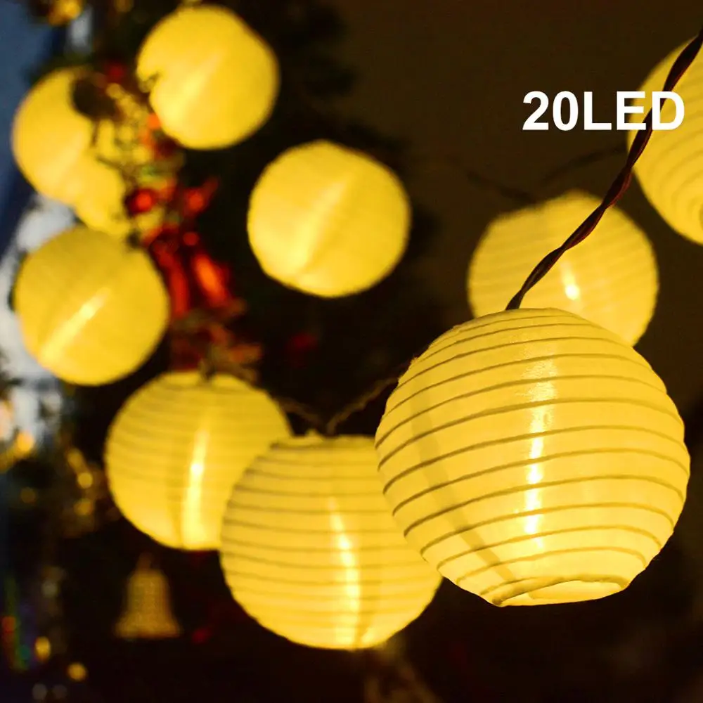 Фонарь на солнечных батареях гирлянды 20 светодиодный тканевый шар Фея