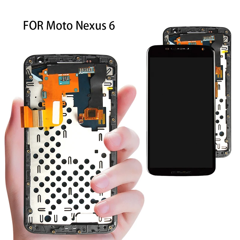 Оригинальный протестированный 5 96 дюймовый дисплей для Google Motorola Moto Nexus 6 XT1100 ЖК