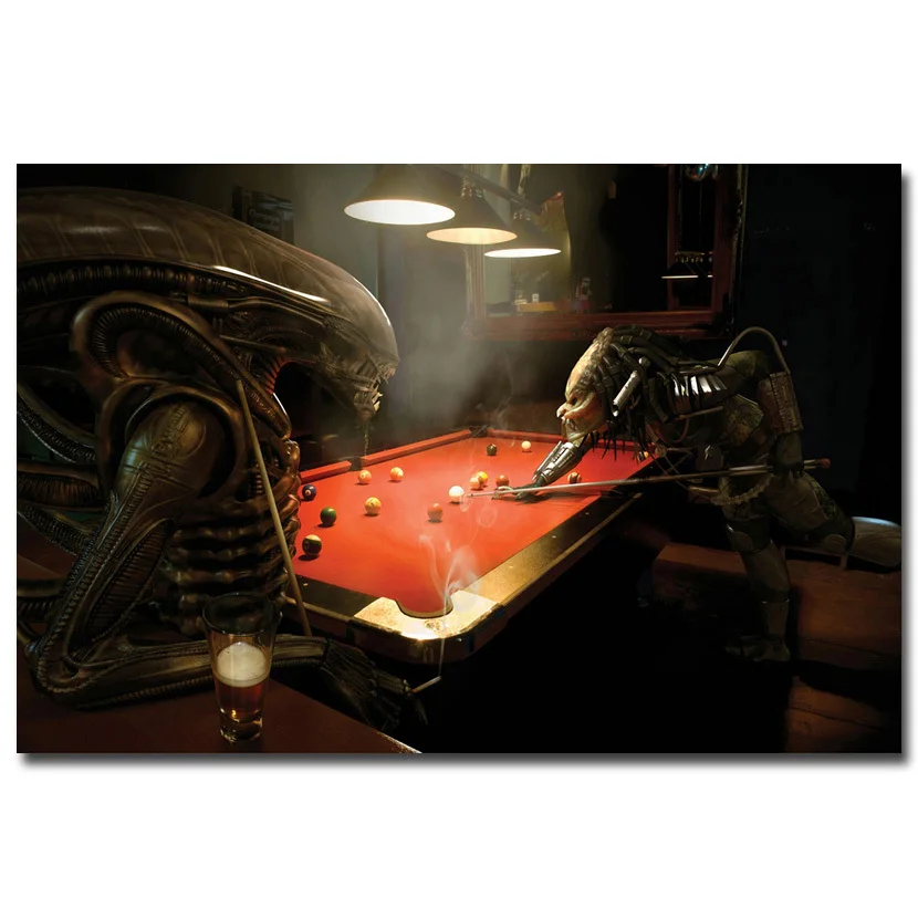 Картина из шелковой ткани Alien vs Predator 3 13x20 24x36 дюймов настенные картины для декора