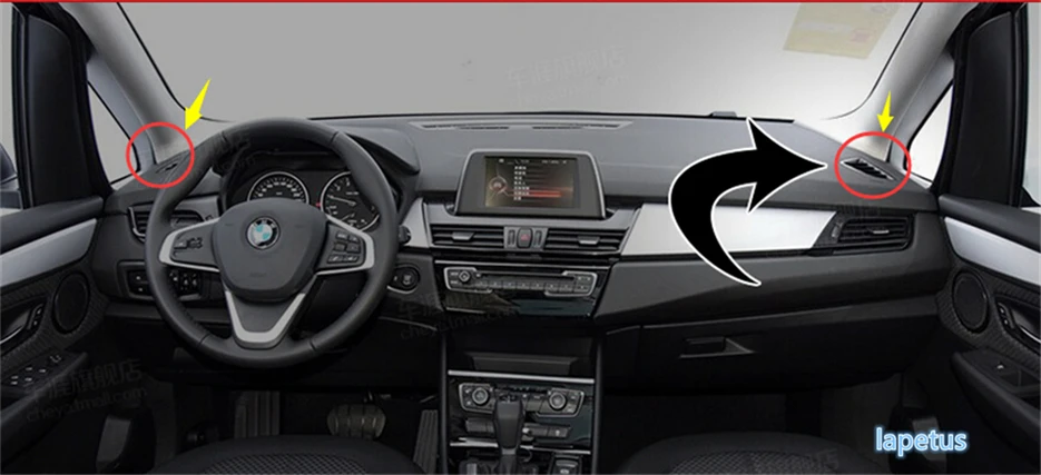 

Air Conditioning AC Vent Frame Cover Dashboard Air Outlet Trim 2 Pcs For BMW 2 Series Gran Active Tourer F45 F46 2015 - 2019 ABS