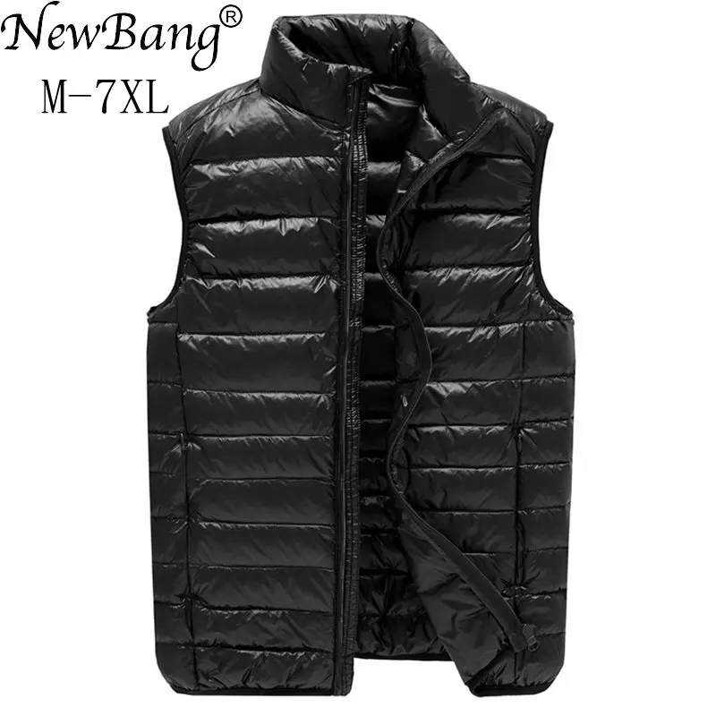 Бренд NewBang, 6xl, 7xl, плюс жилет, ультра-светильник, пуховый жилет, мужской, портативный, без рукавов, светильник, вес, теплая куртка, белый утиный пух, жилет s