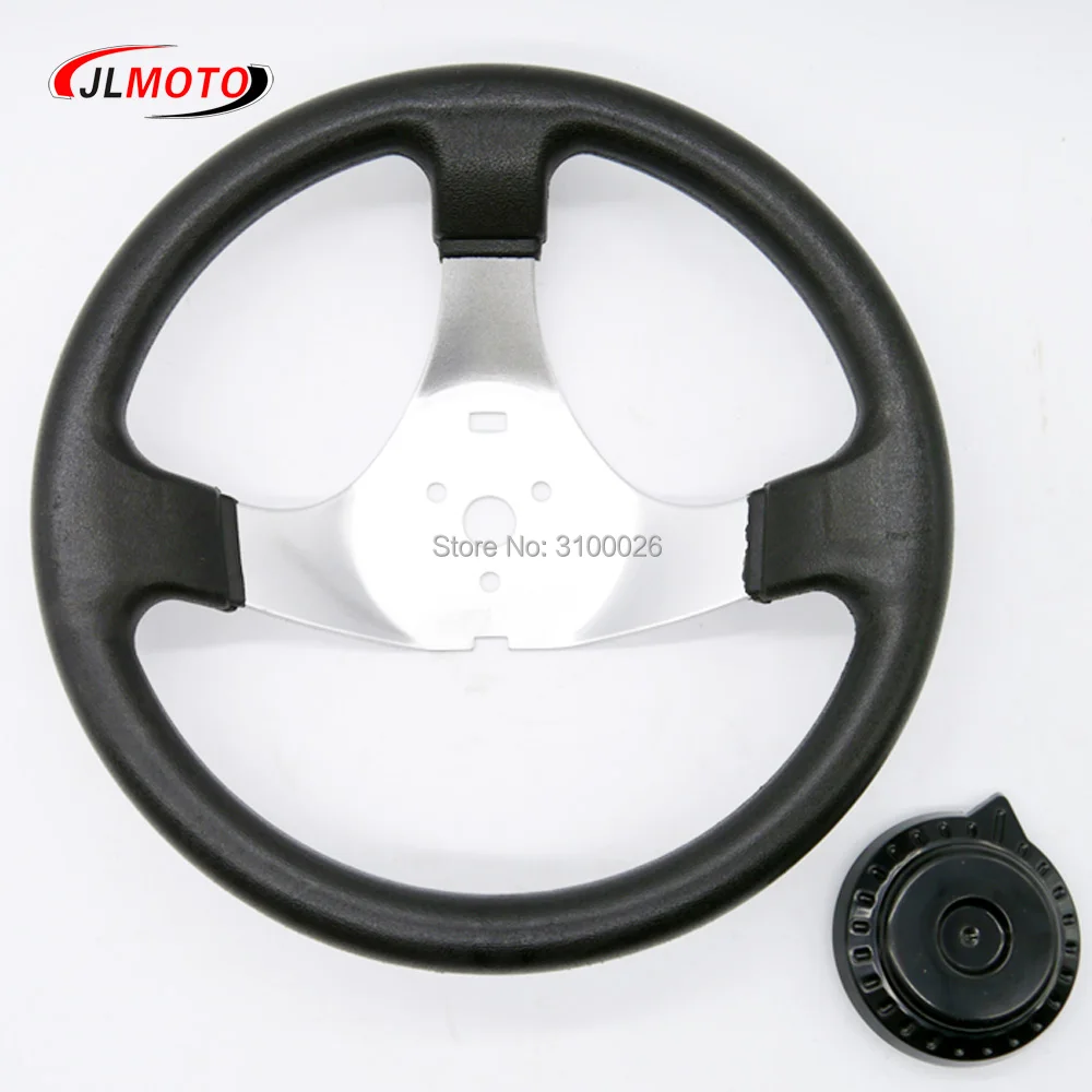 300mm 30cm Steering wheel With Cap Assy Fit For DIY China Go Kart Buggy Karting ATV UTV Bike Parts