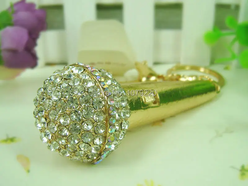 Большой микрофон Musice Поющая брелок Подвеска со стразами автомобильный