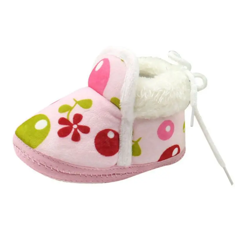 Теплая обувь с цветами для маленьких девочек и мальчиков теплые зимние ботинки
