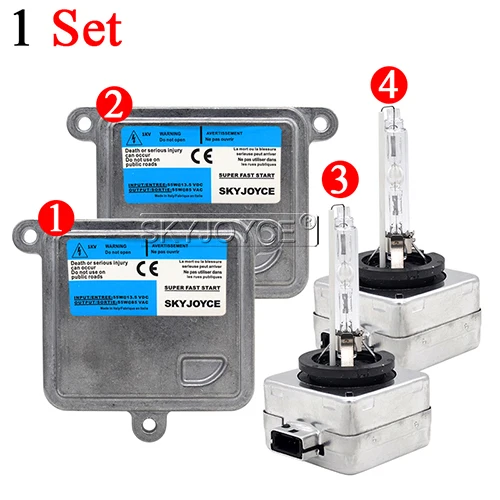 1 full kit set SKYJOYCE 55 Вт Автомобильный Ксенон на основное освещение, D1S HID Xenon комплект D1S Xenon HID балласт A71177E00DG 4300K 5000K 6000K 55W D1S D1R ксеноновая лампа - Испускаемый цвет: 1 full kit set