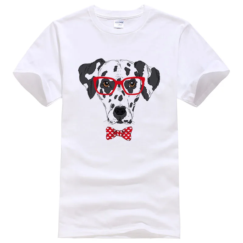 2017 Модная хлопковая Футболка с круглым вырезом и принтом собаки мужские женские