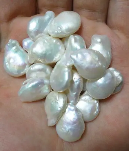

free shipping Wholesale lots 20pcs about17.5X12.2MM SOUTH SEA WHITE LOOSE PEARL
