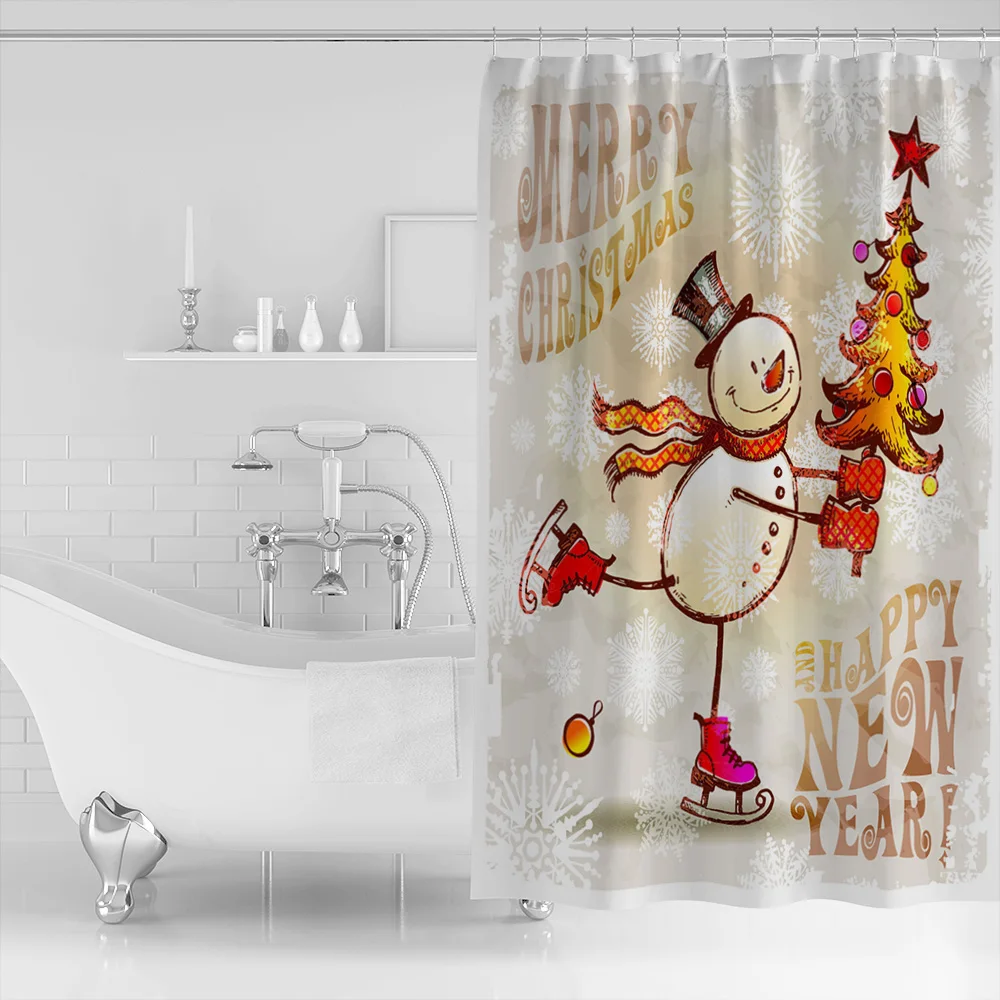 Занавески для душа SHOWHOME с новым годом и Рождеством занавески ванной украшение