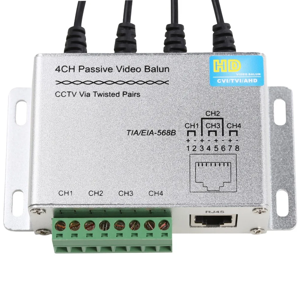 4CH HD CVI/TVI/AHD пассивный видео Balun BNC Male RJ45 UTP CCTV по витой паре|cctv rj45|cctv utpcctv 4ch hd |