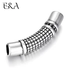 Трубчатый соединитель из нержавеющей стали, изогнутое отверстие в сетку 6 мм, фурнитура для самостоятельного изготовления браслетов, оптовая продажа