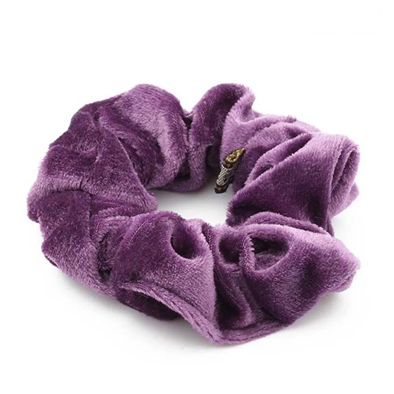 purple Женские Элегантные Бархатные однотонные аксессуары для волос для девочек, эластичные резинки для волос, держатель для конского хвоста, резинки для волос, резиновая повязка на голову - Цвет: purple