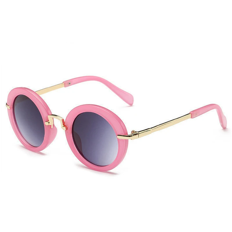 pink KOTTDO круглые прекрасные солнечные очки для детей, защитные очки для девочек, детские очки Oculos Infantil, аксессуары - Цвет линз: pink