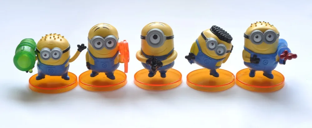 Despicable Me Character Minions PVC Model 5pcs/set|pvc circle|pvc basketballpvc pant |