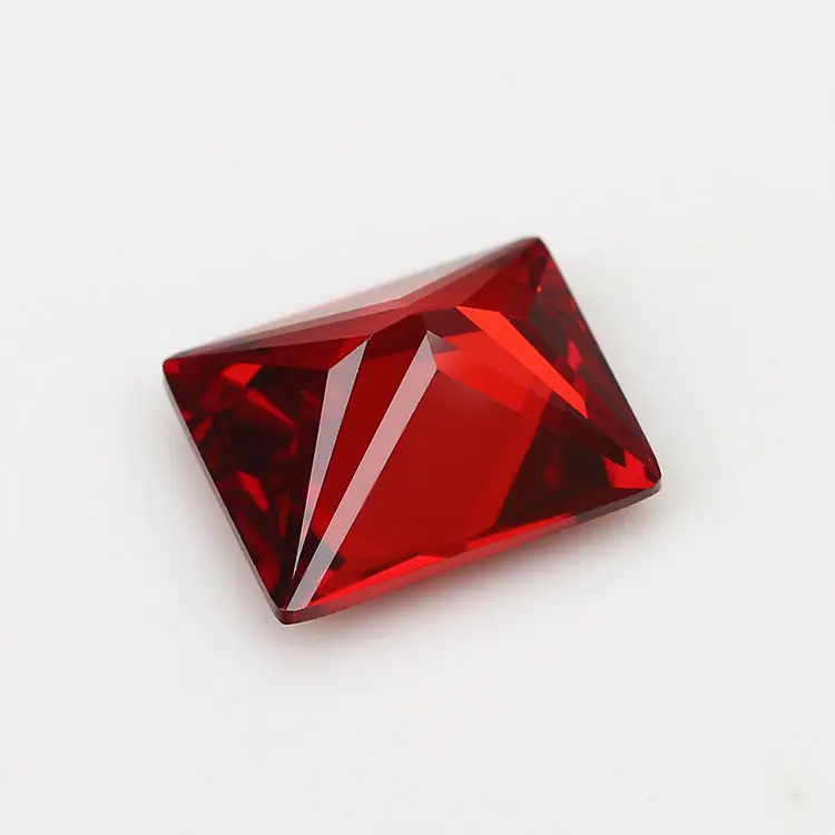 

50PCS 3x4~13x18mm Rectangle Shape Princess cut Garnet Loose cz stone Synthetic Gems Cubic Zirconia For DIY Jewelry Stone