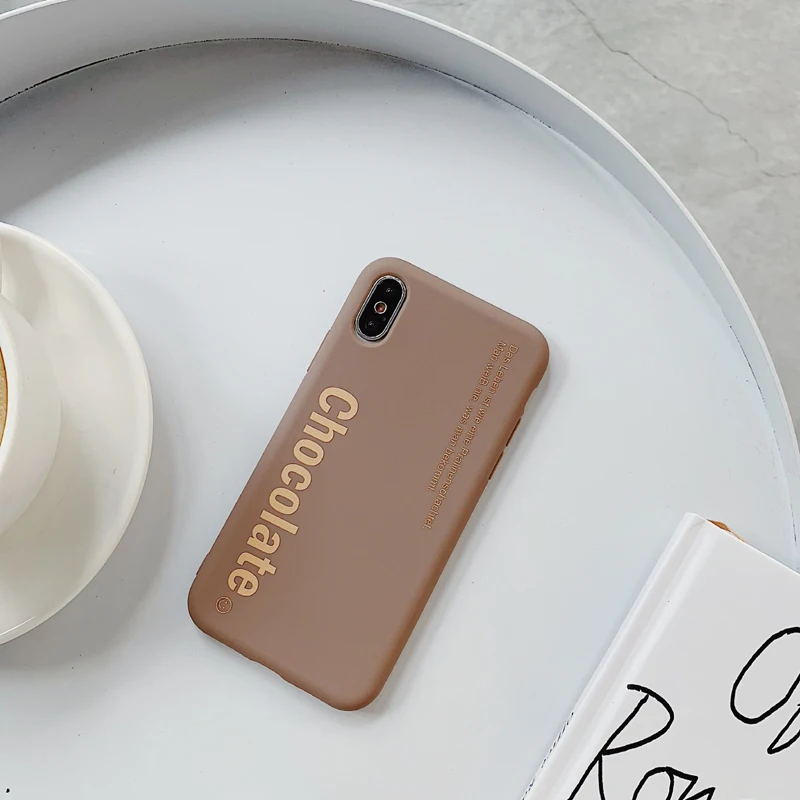 LACK милые буквы Шоколад Мягкие ТПУ Силиконовые Матовые чехлы для iphone 8 Plus 6 6S 7 X Модный чехол для телефона для iphone XS чехол для MAX XR