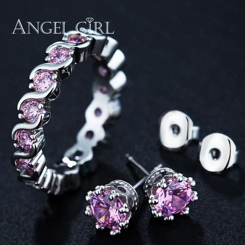 Angelgirl 2017 Fine Jewelry комплекты белый цвет золотистый розовый Украшенные стразами