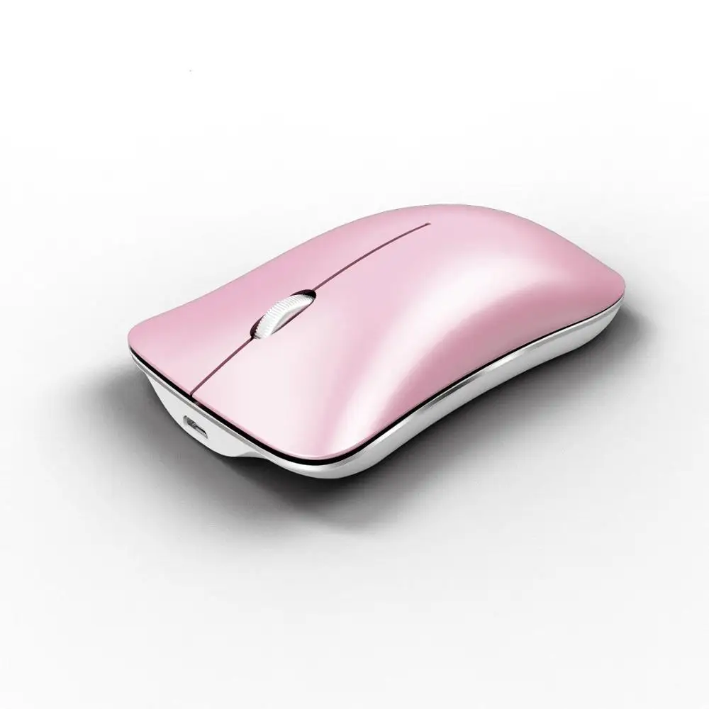 Pink Розовая Беспроводная Bluetooth 3,0 мышь для девочек+ 2,4 ГГц 1600 dpi беспроводная мышь бесшумный щелчок USB перезаряжаемая мышь 3,7 в 8 мА Энергосбережение - Цвет: Pink