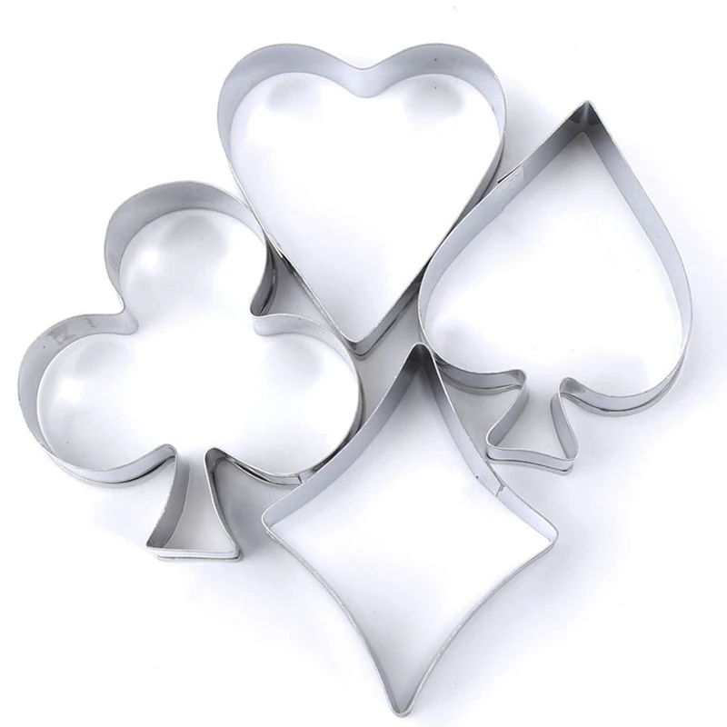 4 шт./компл. новинка покерная карточка резак для печенья 3D форма шоколада