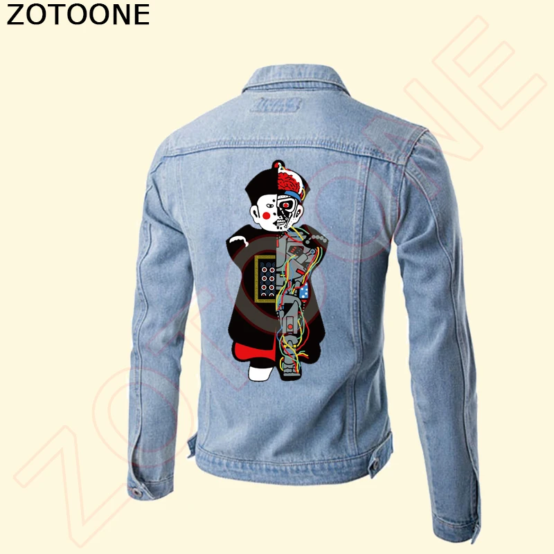 ZOTOONE китайский Стиль зомби патч для роботов вышивка переноса утюгом черепа