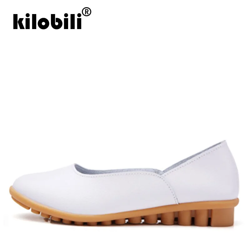Kilobili/2019 г. весенняя женская обувь на плоской подошве лоферы из натуральной кожи