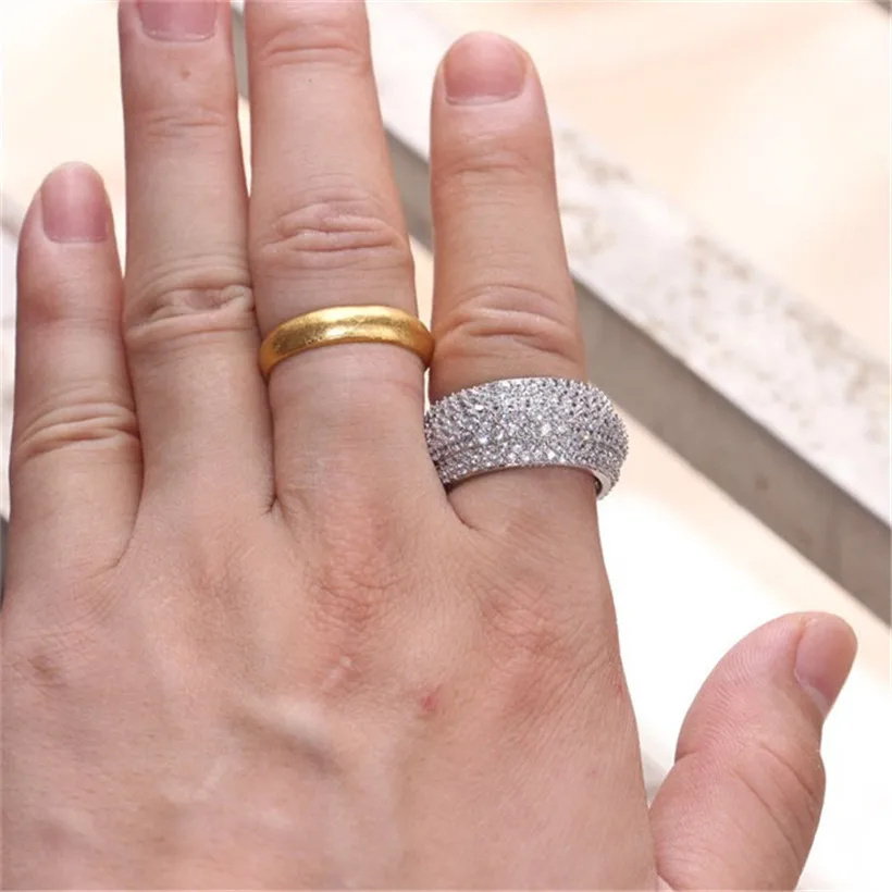 Роскошные Shine Коктейль Свадебные Кольца для женщин jewelry Настоящее серебро 925 пробы проложить 360 шт. Сона алмазный камень кольцо палец