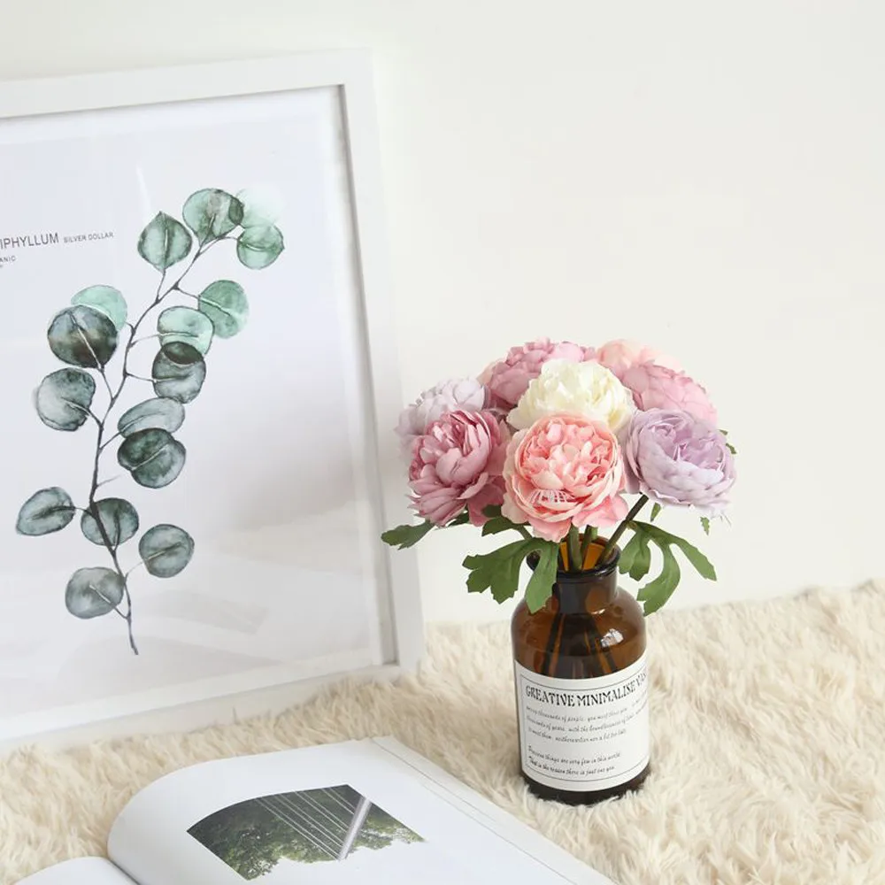 Искусственные цветы @ Западная Роза поддельные Свадебный букет держащий для